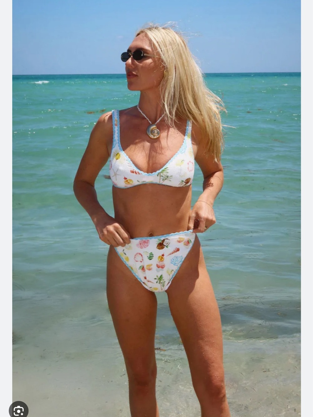 Show Me Your MuMu White Seashell Print Bikini